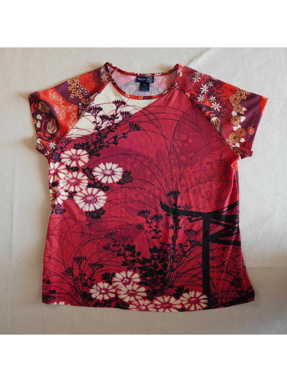 Y2K Sheer All Over Print Tee Shirt Euro Mesh Whimsigoth Venezia Artsy Dopamine